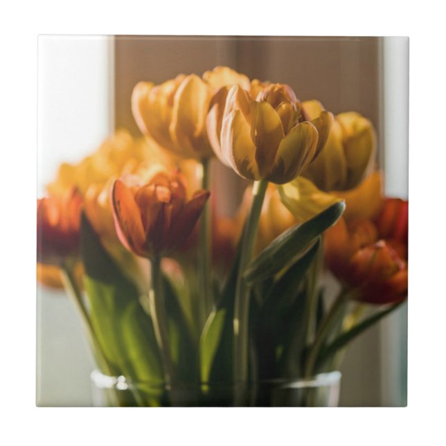 Carreau Tulipes Fleurs orange (Devant)
