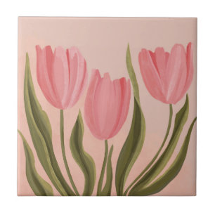 Carreau Tulipes Painteté Jolie Rose