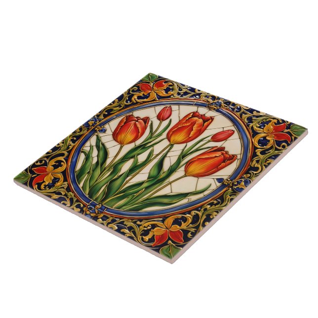 Carreau Tulipes populaires Belle collection Céramique (Côté)