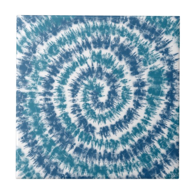 Carreau Turquoise et blanc Moderne Rétro (Devant)