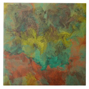 Carreau Turquoise et cuivre avec accents or