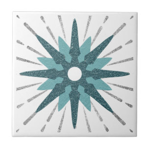 Carreau Turquoise et étoile argentée