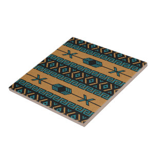 Carreau Turquoise et motif aztèque de sud-ouest de Tan
