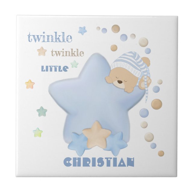 Carreau Twinkle Twinkle Little Star Baby Boy Teddy Bear Ce (Devant)
