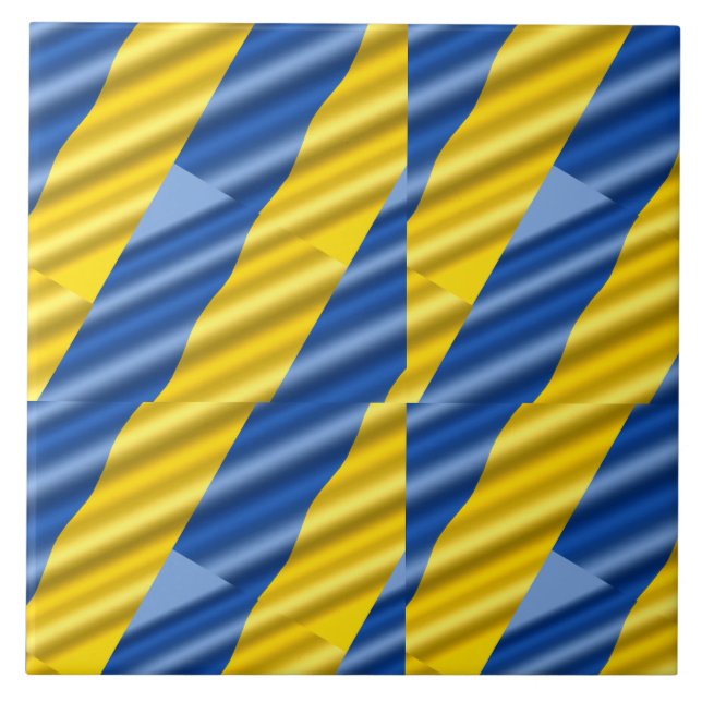 Carreau Ukraine bleue et jaune Inspiration de la paix anti (Devant)