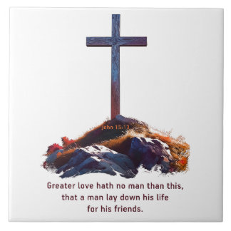 Carreau Un Amour Plus Grand N'A Pas D'Homme Bible Verse Fo