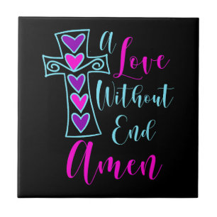 Carreau Un amour sans fin Amen Jesus Citation inspirée Chr