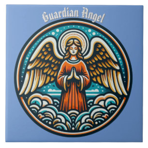 Carreau Un ange gardien priant