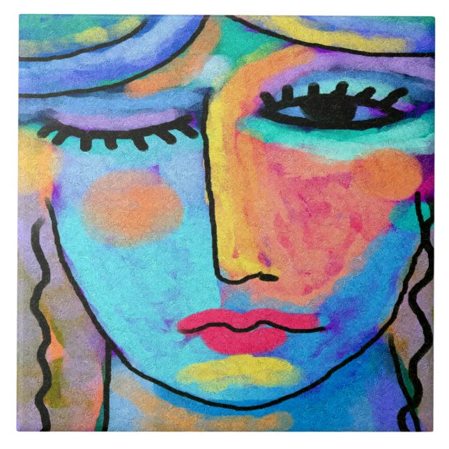 Carreau Un de ces jours de peinture numérique Abstraite (Devant)