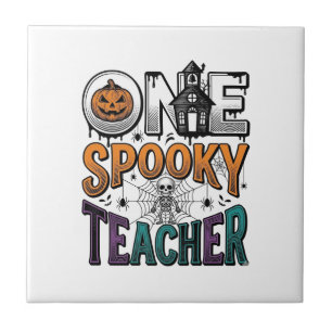 Carreau Un design vectoriel Halloween d'un professeur effr