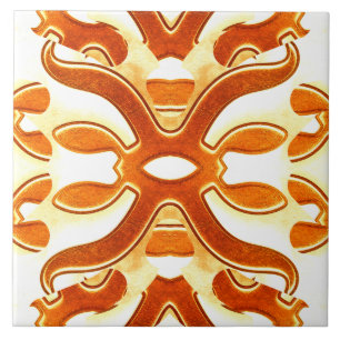 Carreau Un design vintage orange blanc classique et tendan