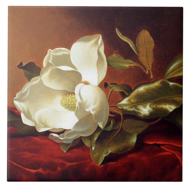 Carreau Un Magnolia sur Red Velvet (Devant)
