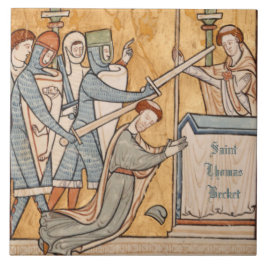 Carreau Un martyre précoce de saint Thomas Becket en art