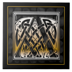 Carreau Un monogramme de tuiles en pierre noire