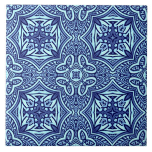 Carreau Un motif classique de couleur bleu vintage unique