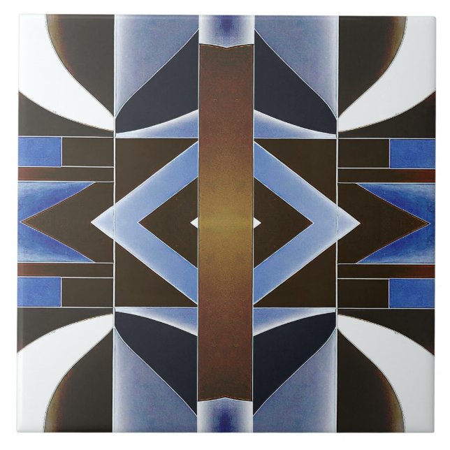 Carreau Un motif géométrique classique multicolore vibrant (Devant)