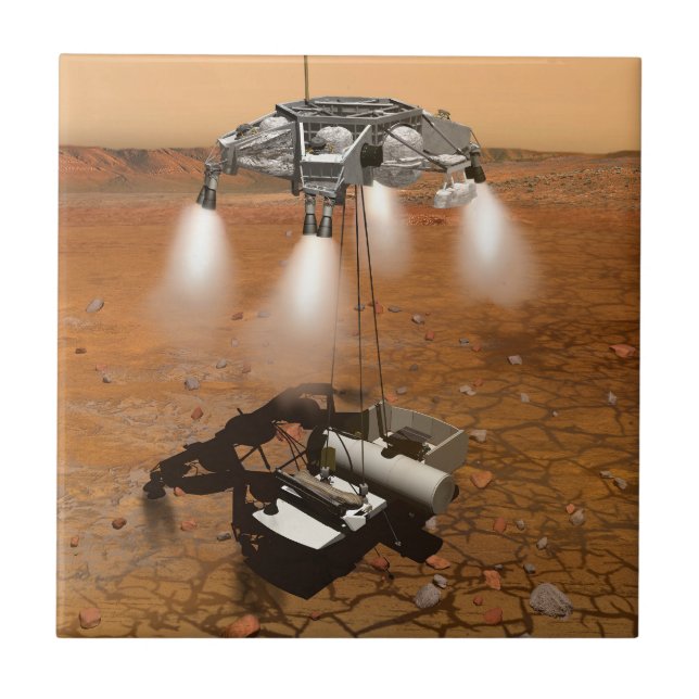 Carreau Un Véhicule Ascent Quittant Mars. (Devant)