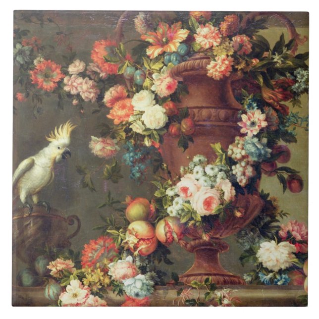 Carreau Une abondance de fruit et de fleurs (Devant)