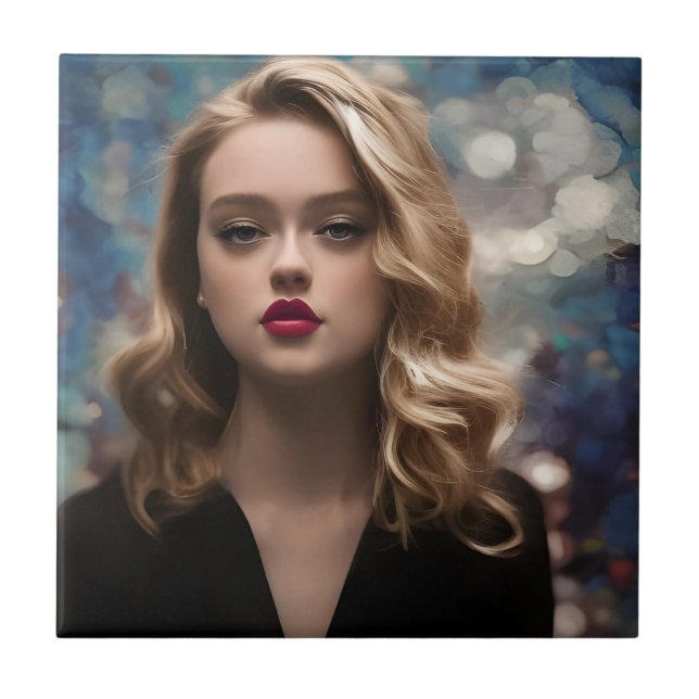 Carreau Une Belle Femme Blonde (Devant)