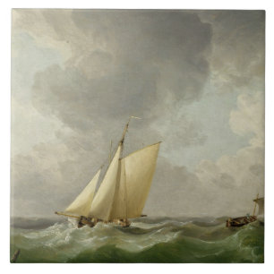 Carreau Une coupe dans une brise forte (huile sur cuivre)