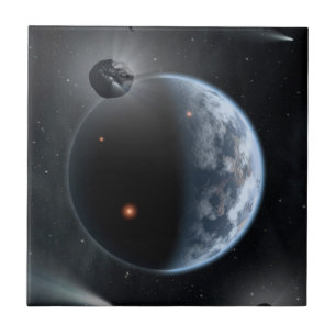 Carreau Une Planète Comme La Terre Avec Des Océans Qui Rev