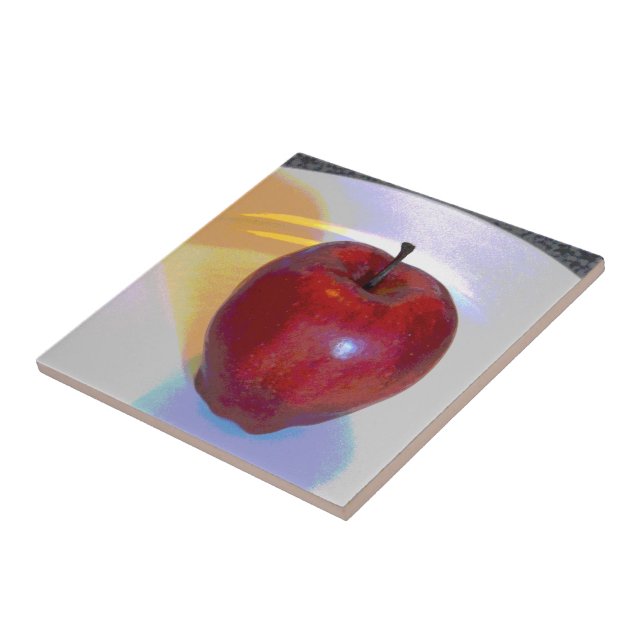 Carreau Une pomme rouge brillante (Côté)