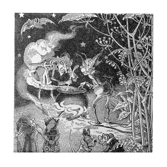 Carreau Une sorcière brasse pour des amis de forêt (Devant)