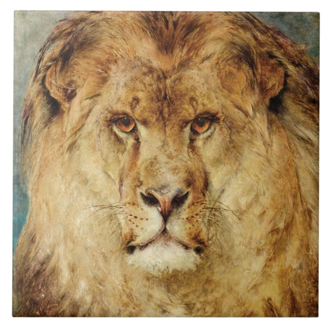 Carreau Une tête de lion (par Heywood Hardy) (Devant)