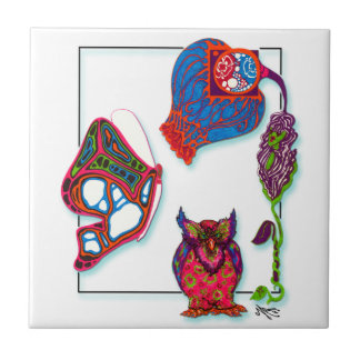 Carreau Une tuile au néon de griffonnage