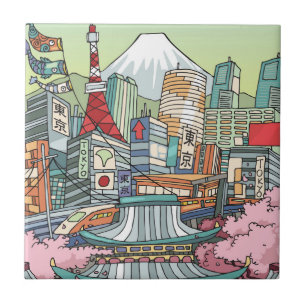 Carreau Une vue de Tokyo