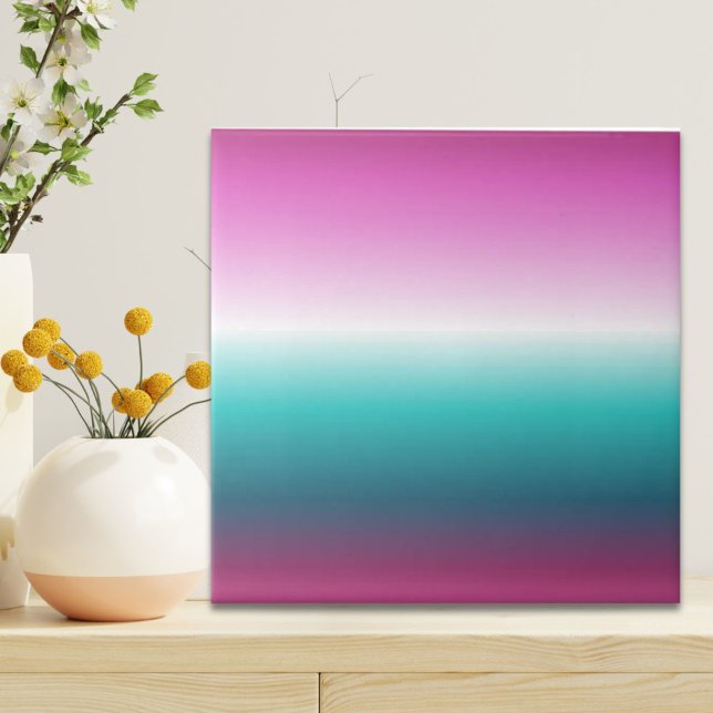 Carreau unicorn lavender turquoise ombre turquoise mermaid (unicorn lavender teal ombre turquoise mermaid ceramic tile)