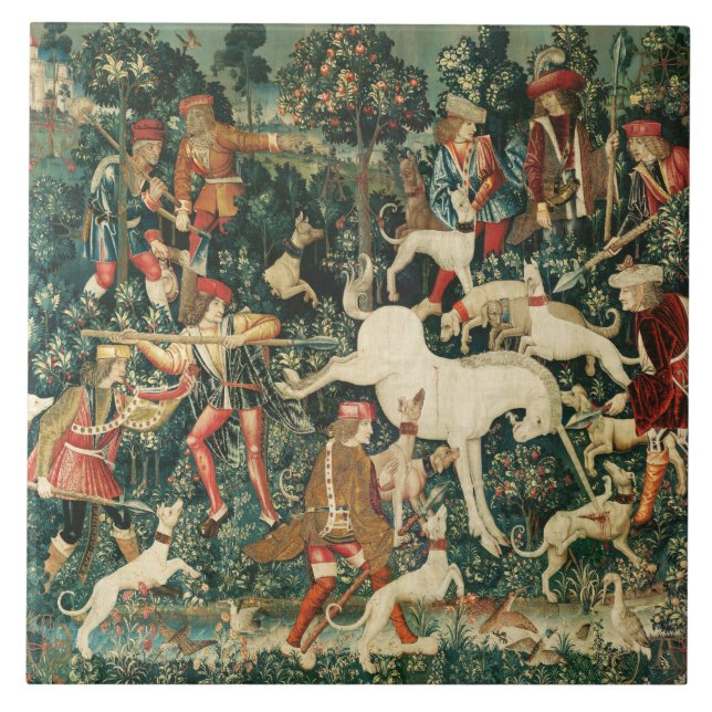 Carreau UNICORN SE DÉFEND, Autres animaux verts (Devant)