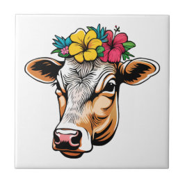 Carreau Vache à fleurs