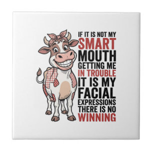 Carreau Vache mignonne insolente graphique vintage Smart M