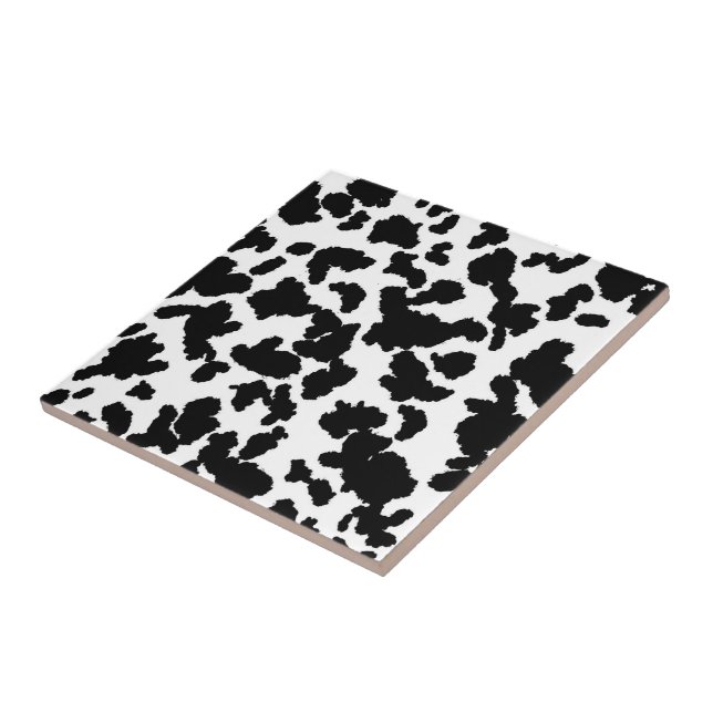 Carreau Vache Noire Et Blanche Cacher Motif De Fourrure (Côté)