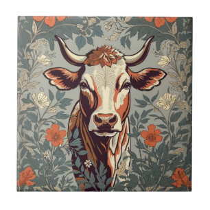 Carreau Vache vintage William Morris Inspirée Florale
