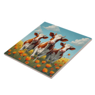 Carreau Vaches dans un champ
