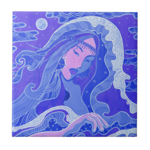 Carreau Vague, Imaginaire de sirènes Surreal Asian Girl B