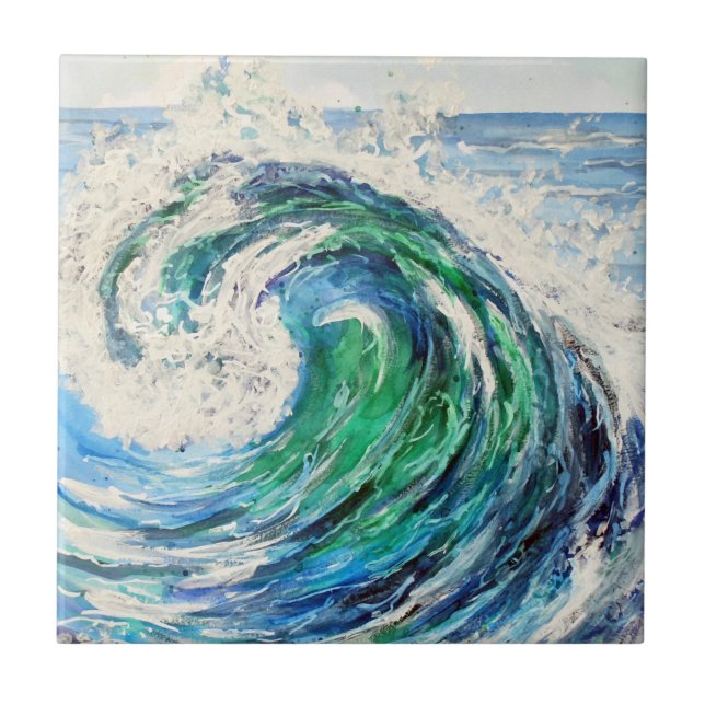 Carreau Vague Océan Bleu (Devant)