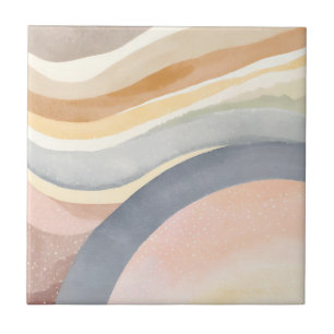 Carreau Vagues Contemporaines   Aquarelle Moderne Neutre