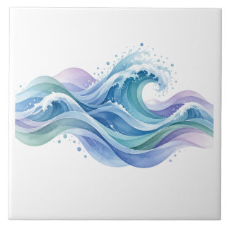 Carreau Vagues en Aqua et Violet