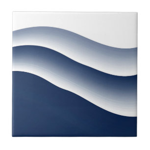 Carreau Vagues océaniques abstraites bleu marine