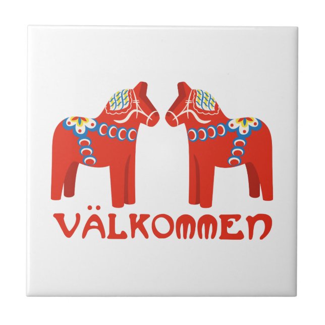 Carreau Valkommen de cheval suédois (Devant)