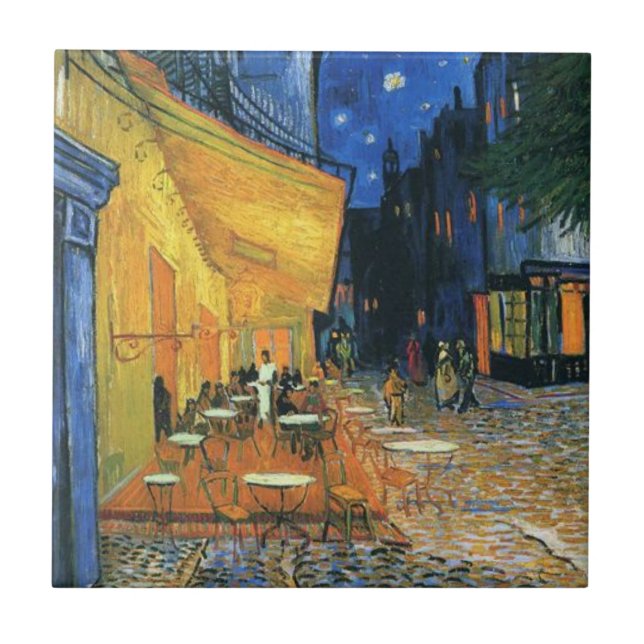 Carreau Van Gogh Célèbre peinture Café Terrasse en soirée (Devant)