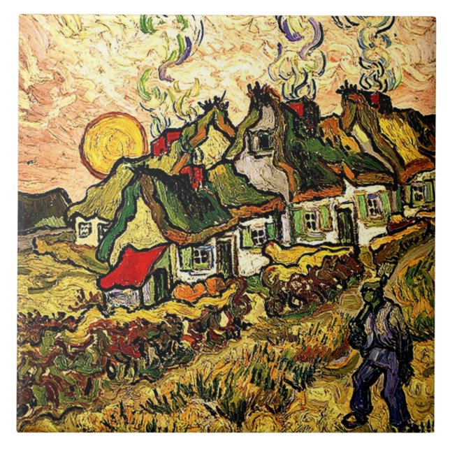 Carreau Van Gogh : Les chalets en chaume au soleil (Devant)