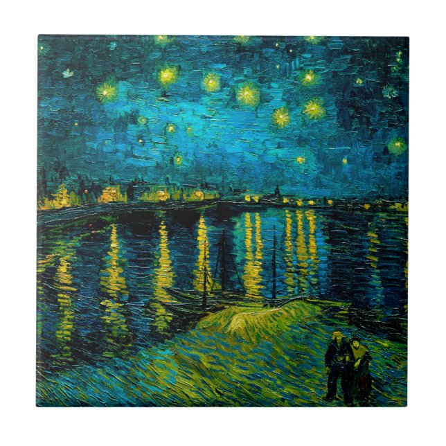 Carreau Van Gogh Nuit étoilée sur le Rhône (Devant)