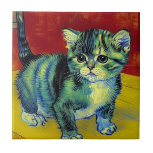 Carreau Van Gogh Tabby Cat