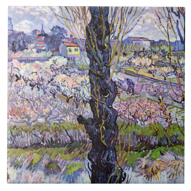 Carreau Van Gogh - Vue d'Arles, vergers fleuris (Devant)