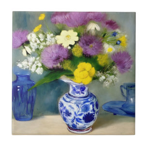 Carreau Vase tranquille des fleurs Imprimer