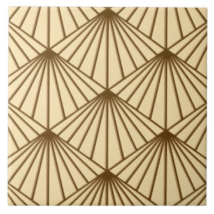 Carreau Ventilateur Motif de crème et d'art déco Brown